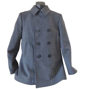 Club Monaco pea coat men’s sz med Italian virgin wool grey classic preppy sexy